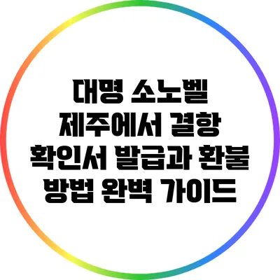 대명 소노벨 제주에서 결항 확인서 발급과 환불 방법 완벽 가이드