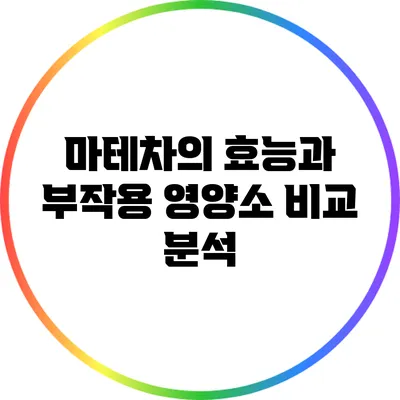 마테차의 효능과 부작용: 영양소 비교 분석