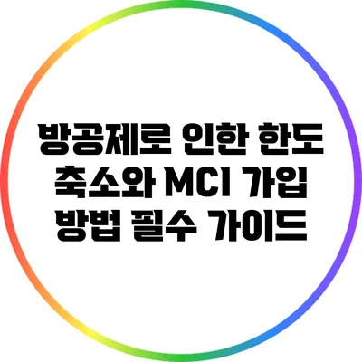 방공제로 인한 한도 축소와 MCI 가입 방법: 필수 가이드