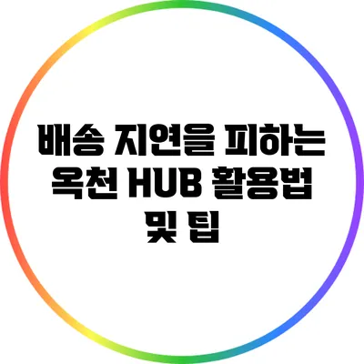 배송 지연을 피하는 옥천 HUB 활용법 및 팁