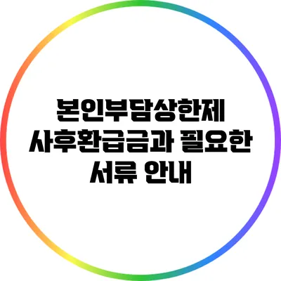 본인부담상한제 사후환급금과 필요한 서류 안내