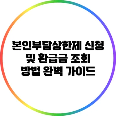 본인부담상한제 신청 및 환급금 조회 방법 완벽 가이드