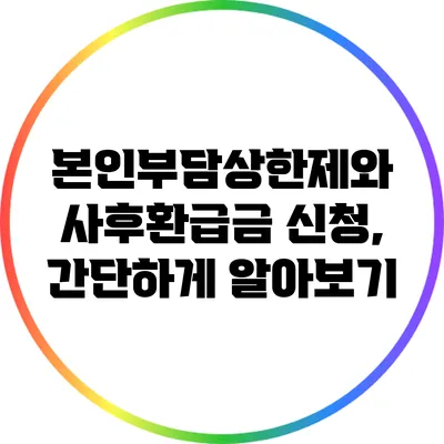 본인부담상한제와 사후환급금 신청, 간단하게 알아보기
