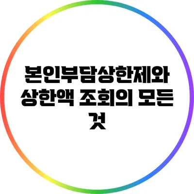 본인부담상한제와 상한액 조회의 모든 것