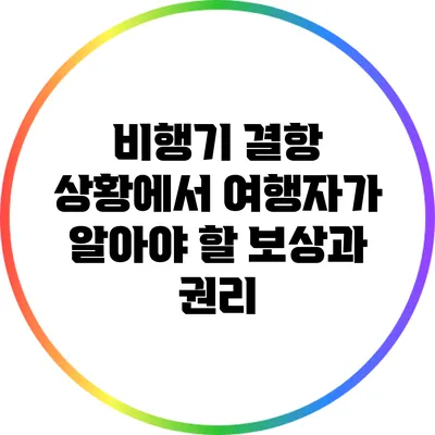 비행기 결항 상황에서 여행자가 알아야 할 보상과 권리