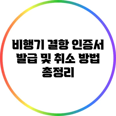 비행기 결항 인증서 발급 및 취소 방법 총정리