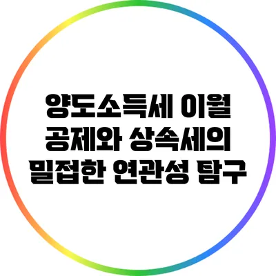 양도소득세 이월 공제와 상속세의 밀접한 연관성 탐구