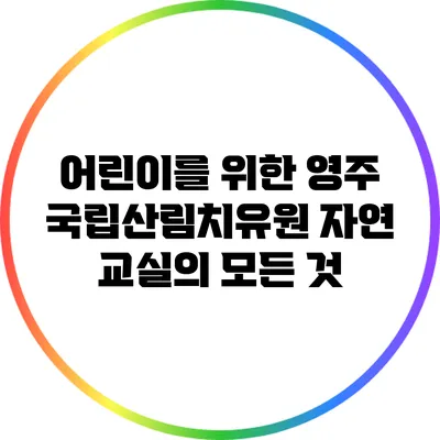 어린이를 위한 영주 국립산림치유원 자연 교실의 모든 것