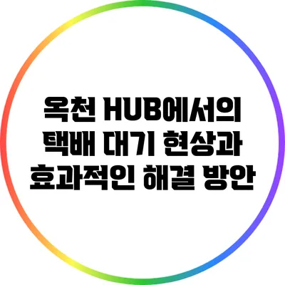 옥천 HUB에서의 택배 대기 현상과 효과적인 해결 방안
