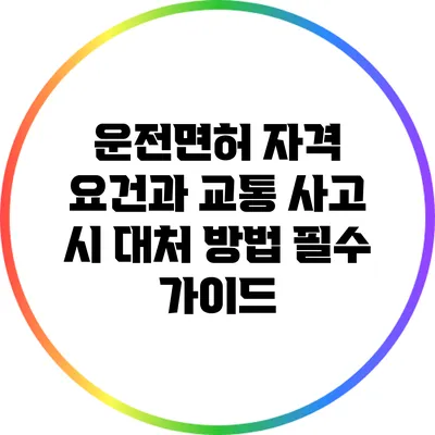 운전면허 자격 요건과 교통 사고 시 대처 방법: 필수 가이드