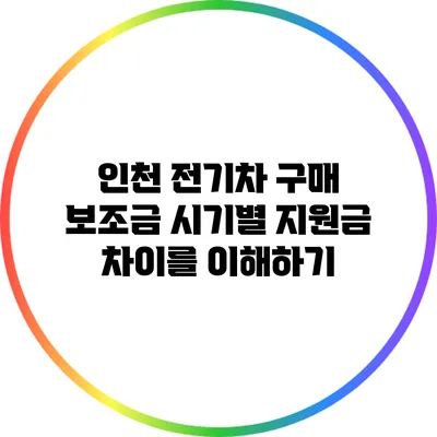 인천 전기차 구매 보조금: 시기별 지원금 차이를 이해하기