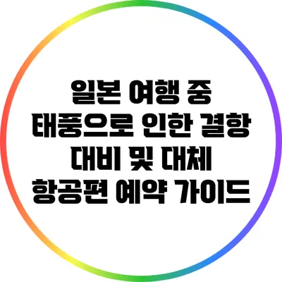 일본 여행 중 태풍으로 인한 결항 대비 및 대체 항공편 예약 가이드