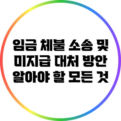 임금 체불 소송 및 미지급 대처 방안: 알아야 할 모든 것