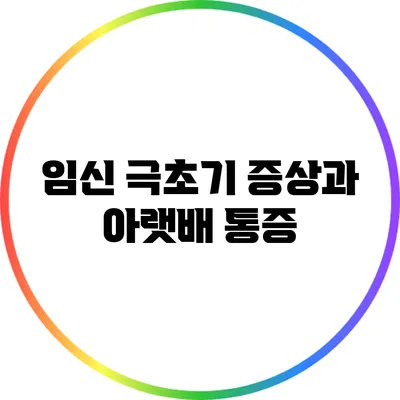 임신 극초기 증상과 아랫배 통증