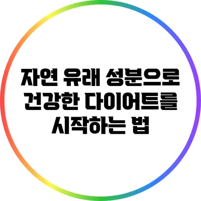 자연 유래 성분으로 건강한 다이어트를 시작하는 법