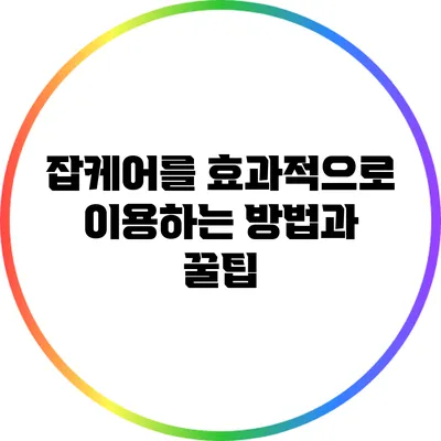 잡케어를 효과적으로 이용하는 방법과 꿀팁