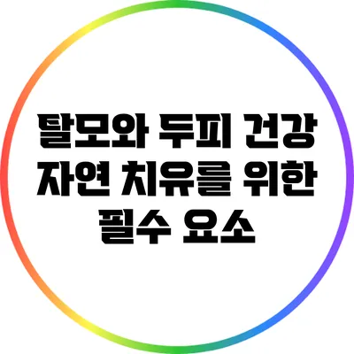 탈모와 두피 건강: 자연 치유를 위한 필수 요소