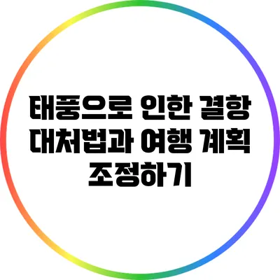 태풍으로 인한 결항 대처법과 여행 계획 조정하기