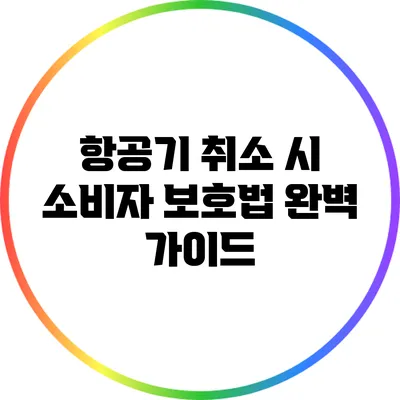 항공기 취소 시 소비자 보호법 완벽 가이드