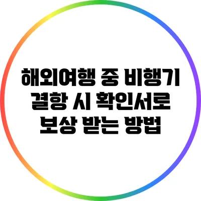 해외여행 중 비행기 결항 시 확인서로 보상 받는 방법