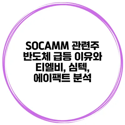 SOCAMM 관련주 반도체 급등 이유와 티엘비, 심텍, 에이팩트 분석