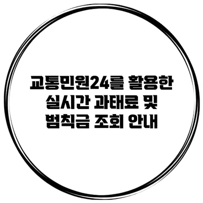 교통민원24를 활용한 실시간 과태료 및 범칙금 조회 안내