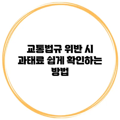 교통법규 위반 시 과태료 쉽게 확인하는 방법