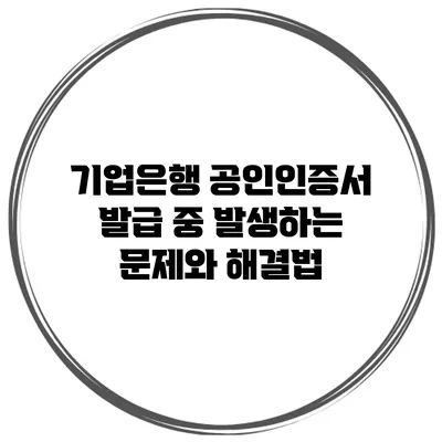 기업은행 공인인증서 발급 중 발생하는 문제와 해결법