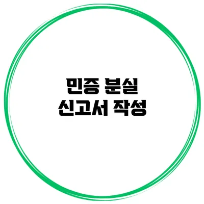 민증 분실 신고서 작성